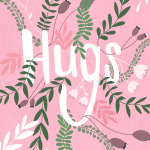Pink Floral Hugs Card