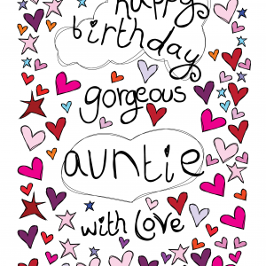 Happy Birthday Card Gorgeous Auntie With Love