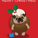 Merry Christmas Pug,  good dog