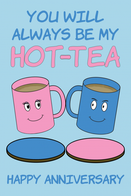 Hot-Tea Pun Anniversary Card