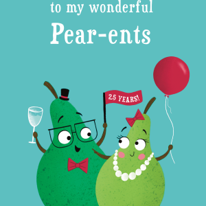 Pear-ents Funny Pears Silver Anniversary Card