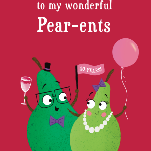 Pear-ents Funny Pears Ruby Anniversary Card