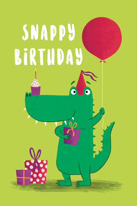 Crocodile Snappy Birthday Card