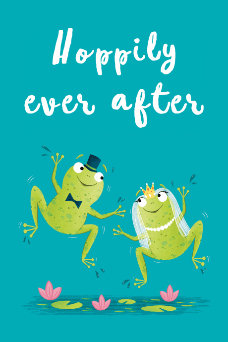 Hoppily Ever After Frog Wedding Card