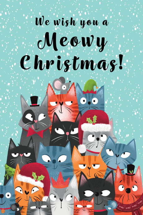 We wish you a Meowy Christmas! Cat Christmas Card