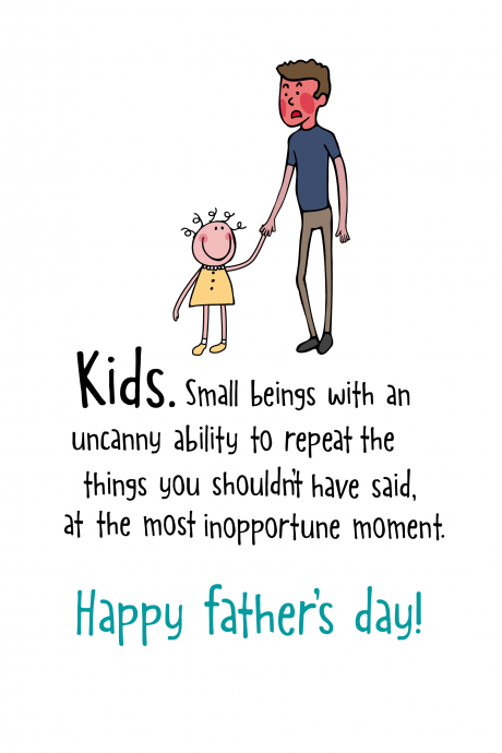 Embarrassing Kids Father's Day Card