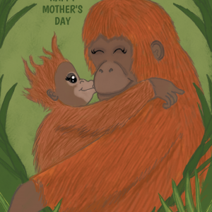 Cute Orangutan Mother's Day Card