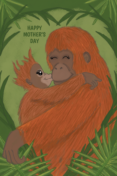 Cute Orangutan Mother's Day Card