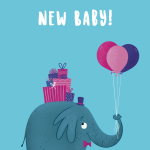 Elephant Congratulations New Baby Card