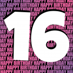 16th Happy Birthday Card