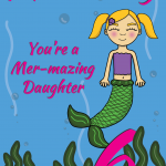 6 Today Mer-mazing Daughter Mermaid Birthday Card