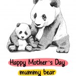 Panda Mummy Mother's Day Card