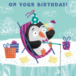 Penguin Chill Out Birthday Card