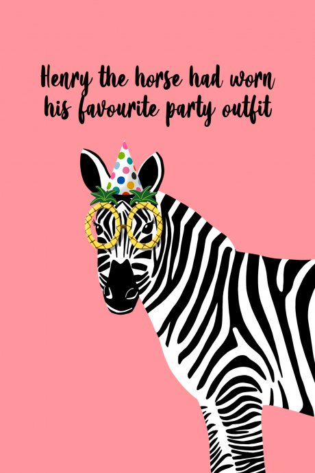 Zebra Party Outfit Birthday Card