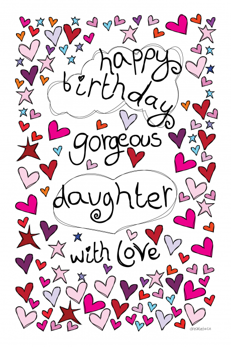 Happy Birthday Card Gorgeous Daughter With Love
