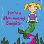 7 Today Mer-mazing Daughter Mermaid Birthday Card