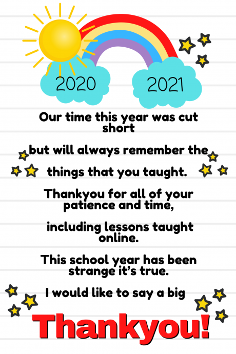 Thankyou Teacher 2020/21