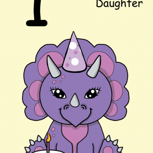 Roarsome Daughter 1st Birthday Card