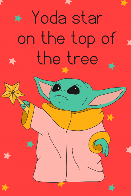 Yoda Star On Top Of The Tree