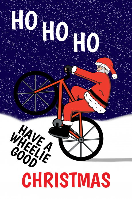 Santa Wishes You A Wheelie Good Christmas Card