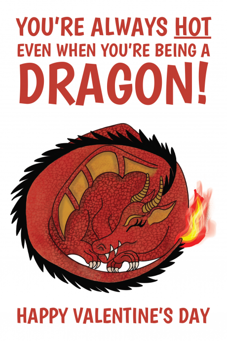 Hot Dragon Valentine's Card