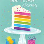 Birthday wishes rainbow cake