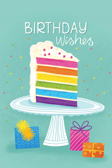 Birthday wishes rainbow cake