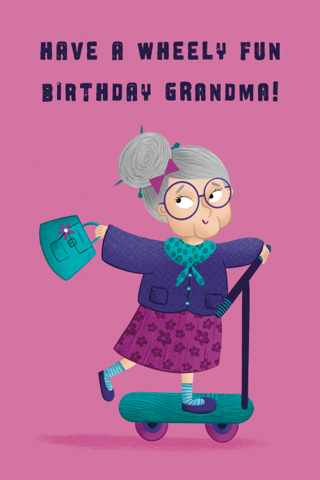 Grandma Wheely Fun Birthday Card
