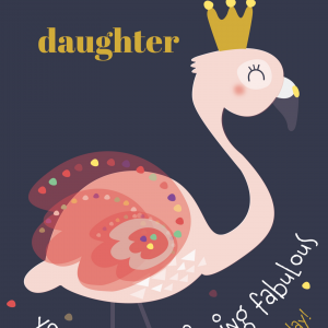 Daughter Flamingo Birthday Card
