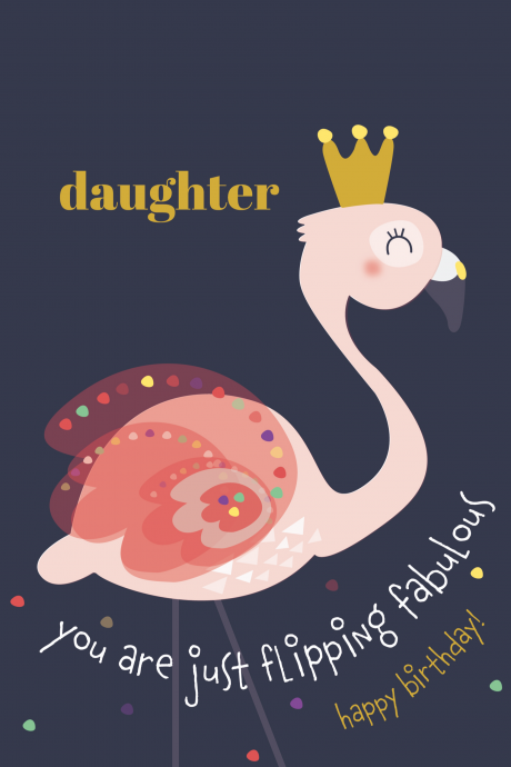 Daughter Flamingo Birthday Card