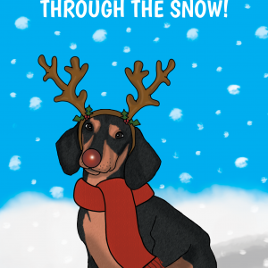 Dachshund Through The Snow Merry Christmas Card