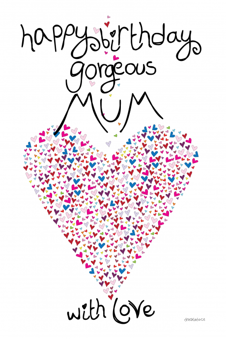 Happy Birthday Card Gorgeous Mum - With Love
