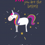 Sister Unicorn Birthday Card