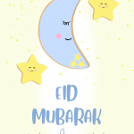 Moon and Stars Eid Mubarak Card