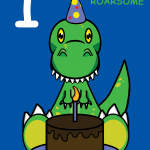 Roarsome Grandson 1st Birthday Card