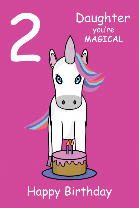 Magical Daughter 2nd  Birthday Card