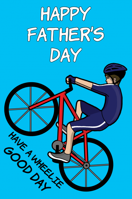 Happy Father's Day Wheelie Biker Card
