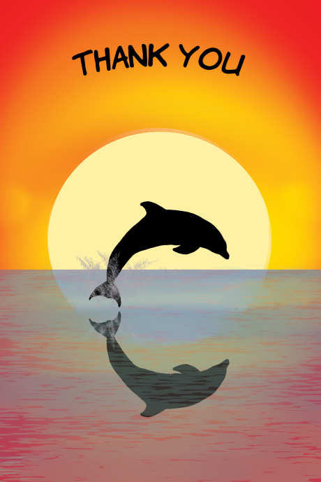 Dolphin Sunset Thank You Card