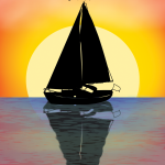 Happy Father's Day Wind Sailing Sunset Card
