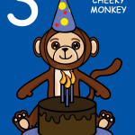 Cheeky Monkey Grandson 3rd Birthday Card