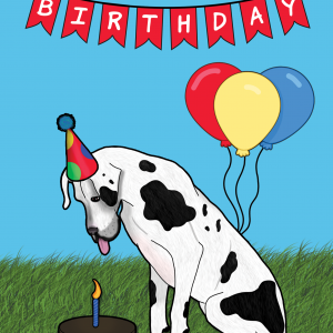 Happy Birthday Great Dane Dog Card