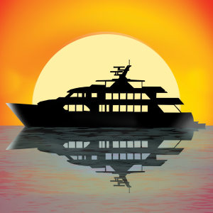 Yacht Sunset Happy Birthday Card