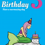 Mermaid 3rd Birthday Card