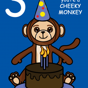 Cheeky Monkey Son 3rd Birthday Card