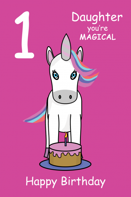 Magical Daughter 1st Birthday Card