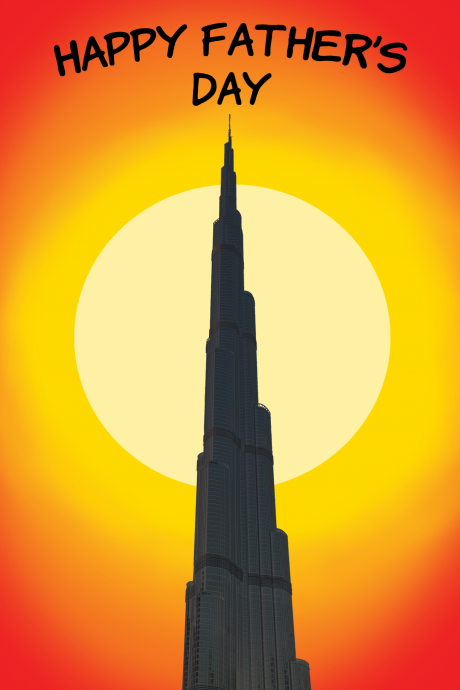 Burj Khalifa Sunset Father's Day Card