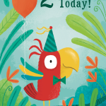 2 Today Parrot Birthday Card