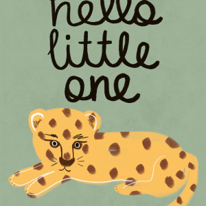 Hello Little One Leopard Baby Card