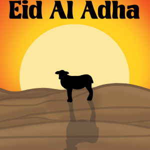 Happy Eid Al Adha Lamb Sunset